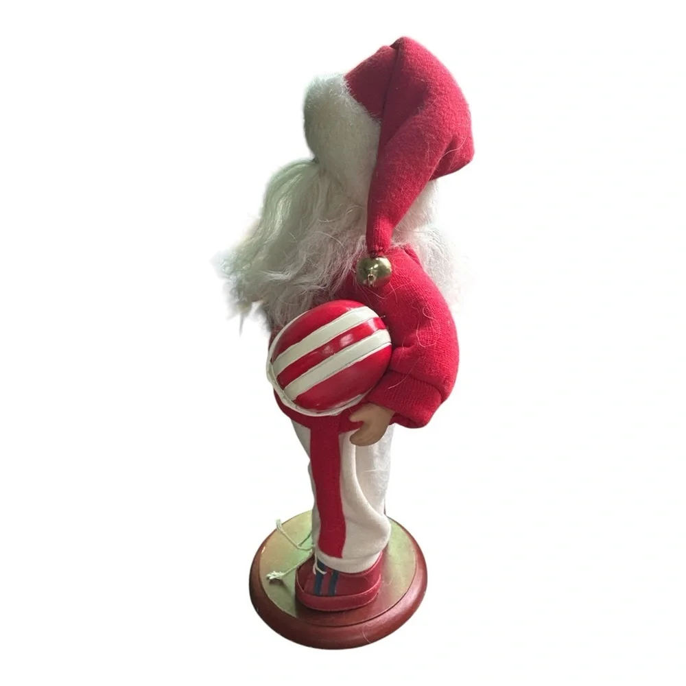 Vintage Christmas Santa Figurine With Football Holding Helmet #25 Holiday